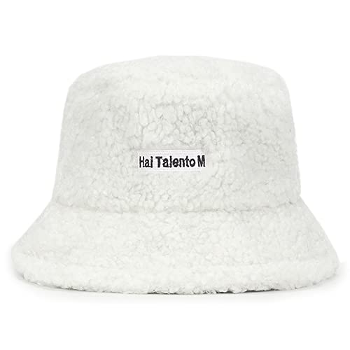 Magik Women Fashion Winter Bucket Hat Vintage Cloche Hats Wool Warmer Fisherman Cap - color: White