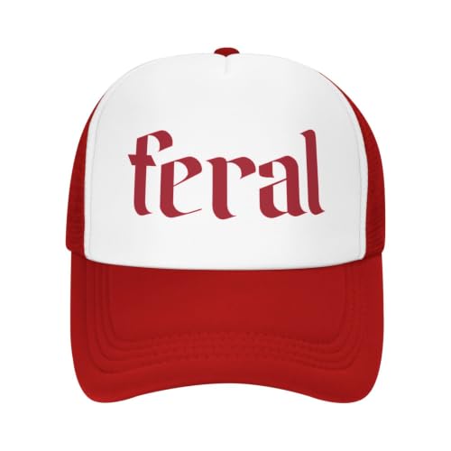 Funny Trucker Hat for Women Men Cute Humor Gag Hats Adjustable Mesh Caps - color: Feral 2
