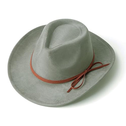Suede Cowboy Hat for Women & Men Classic Western Hats - color: Olive