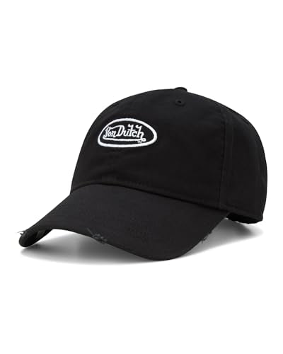 Von Dutch Unisex Cotton Canvas Baseball Cap, Curved Brim, Snapback - color: Black