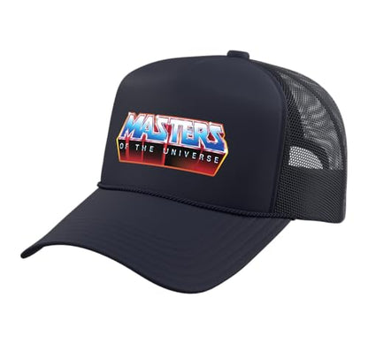 Masters of The Universe Logo Trucker Hat with Adjustable Mesh Back - color: Navy Blue