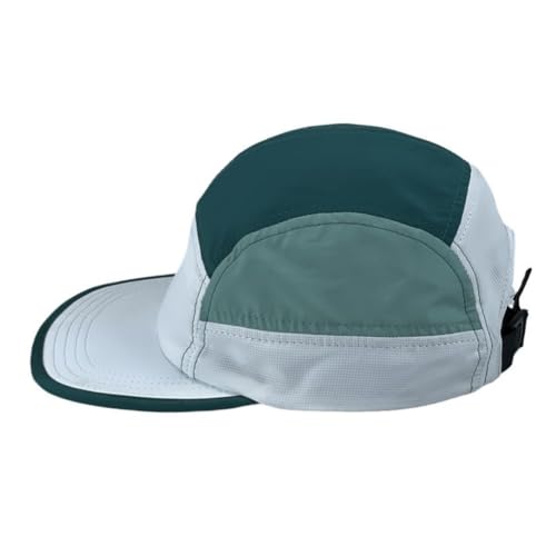 FASHIXD 5 Panel Hats for Men Baseball Cap Outdoor Sports Running Cap - color: White/Darkgreen