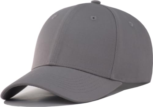 TSSGBL Classic Plain Baseball Cap, Small/M-L/XL-3XL Big Head Fit, Unisex Adjustable Cotton Structured Golf Dad Hat - color: C-grey, size: XX-Large-3X-Large