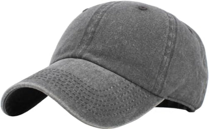 KBETHOS Classic Unisex Cotton Adjustable Low Crown Baseball Cap – Plain Dad Hat - color: Gray Pigment Dyed