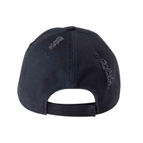Washed Cotton Distressed with Heavy Stitching Adjustable Baseball Cap - color: Distressed Tea Stained Navy