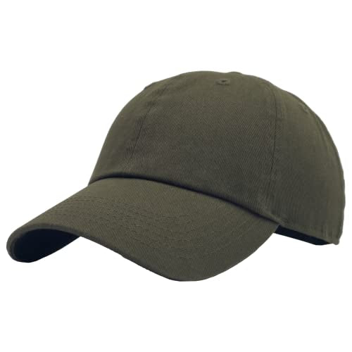 Utmost Unisex Classic Low Profile Cotton Baseball Cap Plain Blank Camoflauge Soft Unconstructed Adjustable Size Dad Hat (Army Green)