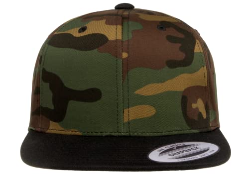 Mrlahat 6089 Yupoong Yp by Flexfit 6-Panel Structured Flat Visor Classic Snapback Cap with Black Bandana - color: Camo / Black