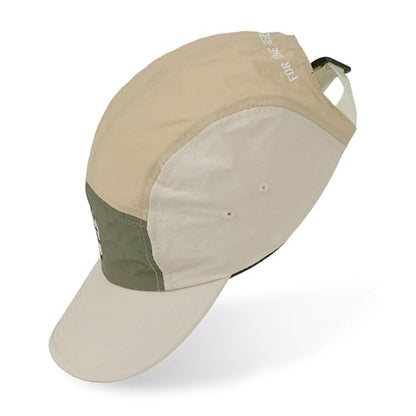 CLAPE 5 Panel Cap Curved Bill Dad Golf Cap Waterproof Nylon Hat Stylish Embroidered Baseball Cap Hip Pop Dancing Snapback Cap - color: Dotb1-beige