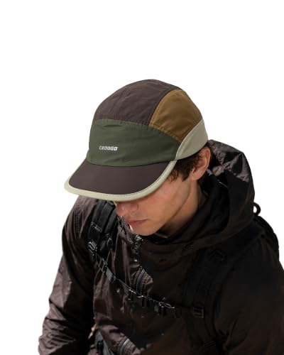 Clakllie Multicolor Short Brim Cap for Men Quick Dry 5 Panel Running Hat - color: Crsb09-brown/Armygreen