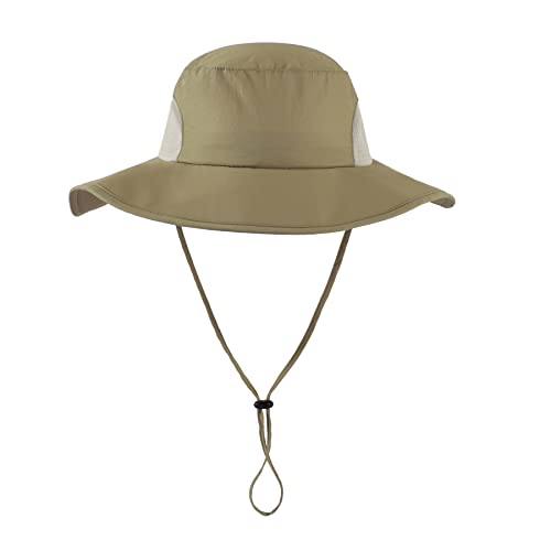 Home Prefer Outdoor UPF50+ Mens Sun Hat with Neck Flap Womens UV Protection Hat Wide Brim Safari Fishing Hiking Gardening Hat - color: Light Khaki Green