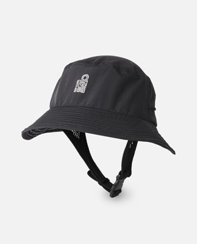 Rip Curl Men's UPF 50+ Quick Dry Surf Hat with Removable Neck Flap - color: Washed Black Search Series, size: Medium