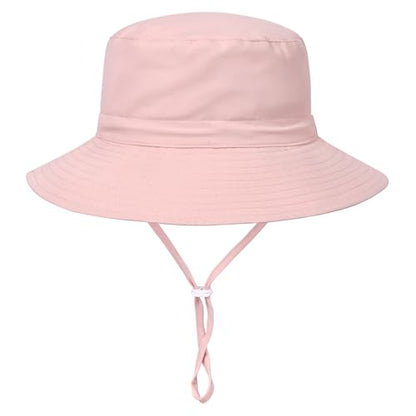 Women Wide Brimmed Sun Hat,Summer Foldable Beach Bucket Hat with UV Protection for Women Young Girls - color: Pink