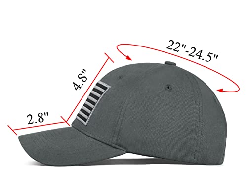 KIRAAT 3 Pack American Flag Baseball Cap Unisex,Low Profile USA Plain Dad Hat for Men＆Women - color: Black＆grey＆khaki
