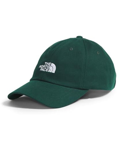 The North Face Norm Baseball Hat | Shallow Fit Ball Cap with Embroidered Logo, Adjustable Strap Closure & Silver Buckle - color: Hunter Green