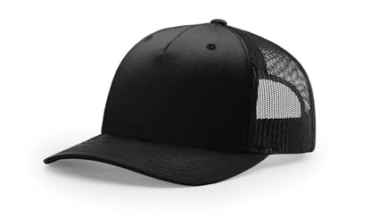 Richardson 112FP & 112PFP Classic Fit Five-Panel Snapback Trucker Cap |OSFM - color: Black