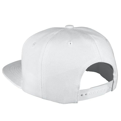 Gelante Plain Blank Flat Brim Adjustable Snapback Baseball Caps LOT 6 Pack - color: White