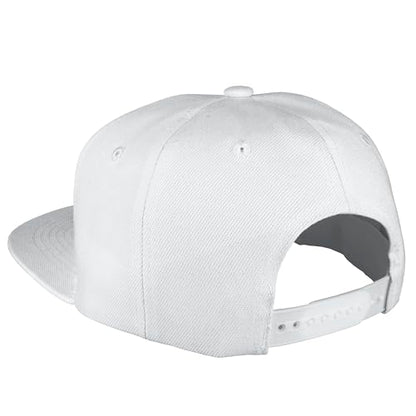 Gelante Plain Blank Flat Brim Adjustable Snapback Baseball Caps LOT 6 Pack - color: White