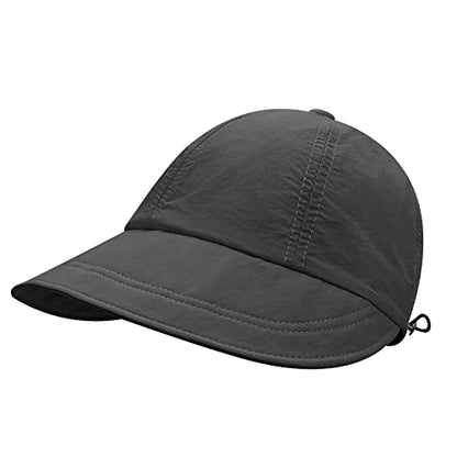 CLAPE Wide Brim Visor Hat Golf Visor Cap Packable Beach Hat Sun Protection Hat for Beach Garden Tennis Running Sunshade Hat - color: C-dwh01-black