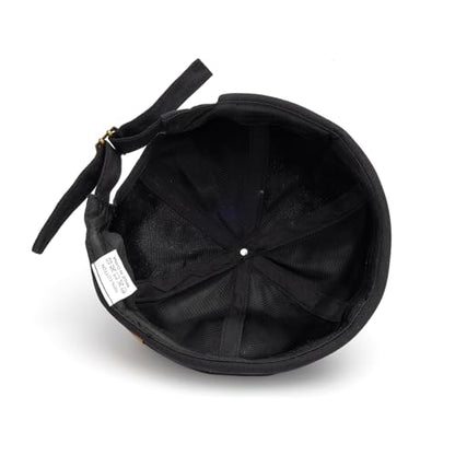 Mens Docker Cap Brimless Skullcap Sailor Cap Rolled Cuff Retro Beanie Hat - color: Dad Black