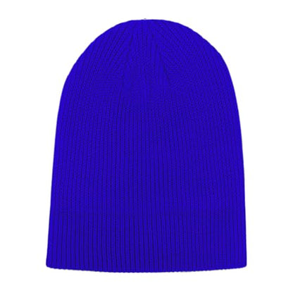 Trawler Beanie Winter Hats Fisherman Beanie for Men Women Knit Cuff Unisex Roll Up Edge Skull Cap JILANI X Edition - color: Blue