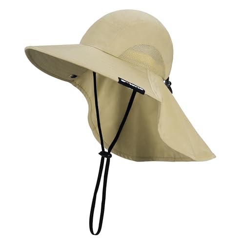 Solaris Small‑Head‑Fit Sun Hat with Neck Flap for Men & Women - color: #1 Olive, size: One Size