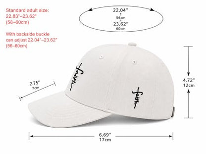 Christian Faith Cross Hats, Embroidered Baseball Caps for Men & Women - color: White