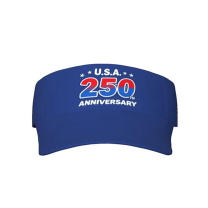 USA Visor Hat Sun Adjustable Sports Beach Cap Men Women Adults - color: 250th Anniversay-blue 5