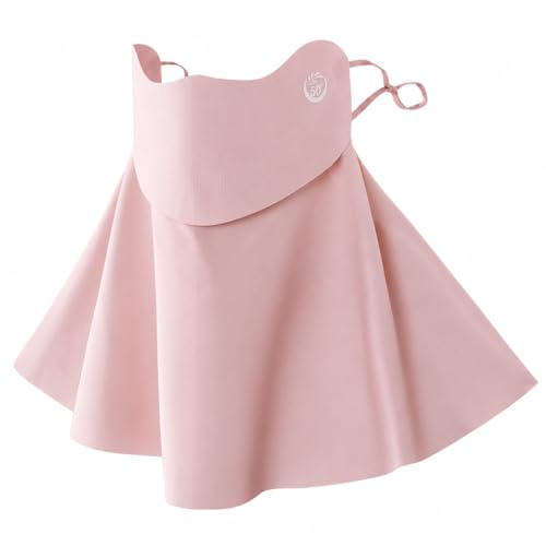 UPF 50+ Sun Face Mask for Women, Cooling Face Neck Cover with Flip-Up Panel for Hiking Cycling Fishing - color: Pink