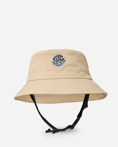 Rip Curl Men's UPF 50+ Quick Dry Surf Hat with Removable Neck Flap - color: Light Khaki, size: Medium