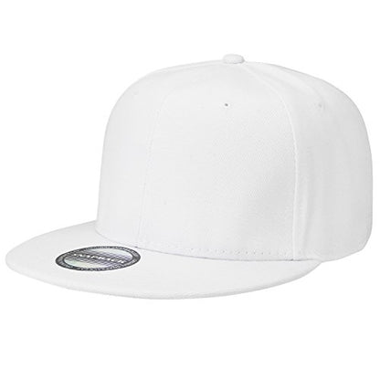 Falari Wholesale 12 Pack Snapback Hat Cap Hip Hop Style Flat Bill Blank Solid Color Adjustable Size - color: 12-pack White