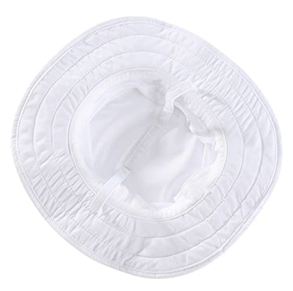 Connectyle Kids Sun Hat for Boys Girls Wide Brim Bucket Hat UPF 50+ Sun Protection Hat Breathable Summer Beach Hat - color: White