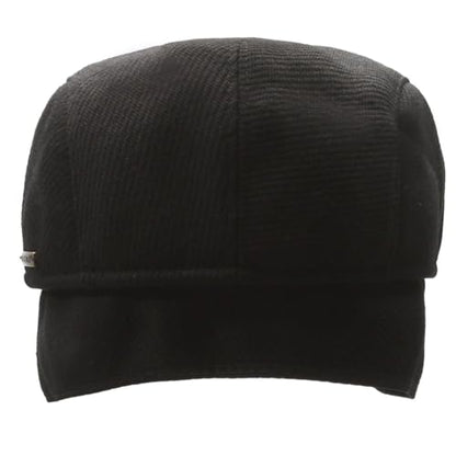 Men's Newsboy Cap with Earflaps Flat Ivy Caps Gatsby Golf Cabbie Hats - color: Black