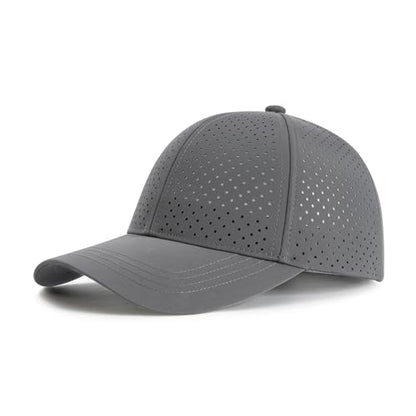 FEINION Men Laser Mesh Breathable Snapback Baseball Cap - color: Dark Grey