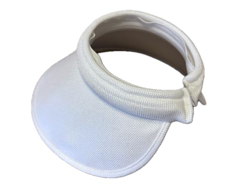 PRO.FASHION Women's Summer Sun UV Protection Visor Wide Brim Clip on Beach Pool Golf Cap Hat-Polyester - color: Tapered Brim - White