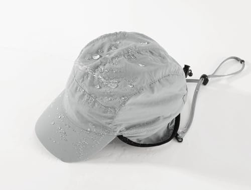 Home Prefer Waterproof Men's Winter Hats with Visor Warm Fleece Lined Baseball Cap Earflaps Trooper Trapper Hat for Men - color: Light Grey