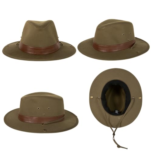 TOP-EX Aussie Safari Sun Hat for Men & Women, UPF 50+ Wide Brim, M-XXL Fit - color: Olive Green, size: Large
