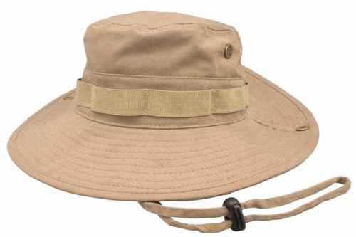 High Qualty Sun Hat 100% Cotton Size Adjustable Men Women Fishing Outdoor UPF 50+ Breathable Boonie Hat Summer UV Protection - color: Khaki