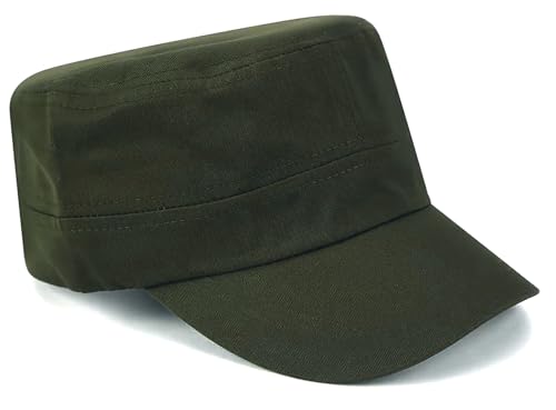 Unisex Basic Cadet Army Caps Everyday Military Style Hat - color: Army Green