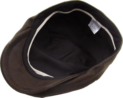 KBETHOS Leather Ascot Made in USA Ivy Collection Classic Newsboy Caps - color: (C) Faux Leather - Dark Brown, size: Large-X-Large