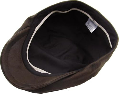 KBETHOS Leather Ascot Made in USA Ivy Collection Classic Newsboy Caps - color: (C) Faux Leather - Dark Brown, size: Large-X-Large