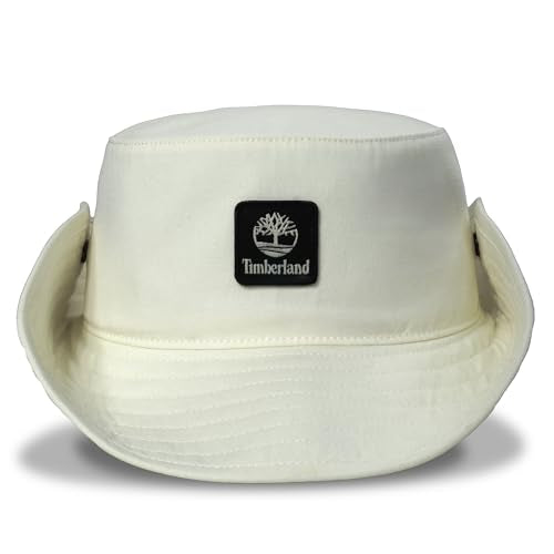 Timberland Floppy Bucket Hat for Men, Packable Sun Hat with Adjustable Chin Cord, Lightweight and Breathable Sun Protection - color: Antique White (White), size: Small-Medium