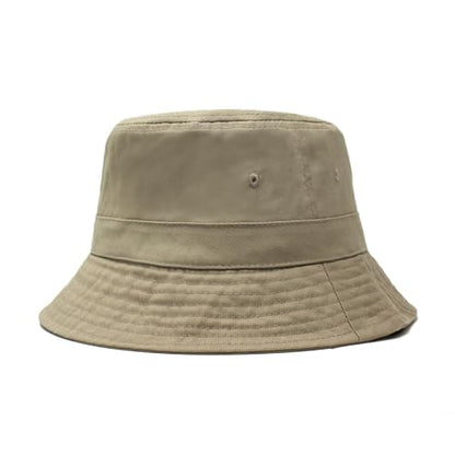 Hot Summer Bucket Hat - Trendy Cotton Sun Hat for Beach, Golf, Fishing - color: Khaki