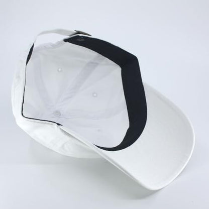 Washed Canvas Combed Cotton Unstructured Soft Crown Adjustable Dad Hat Baseball Cap - color: White