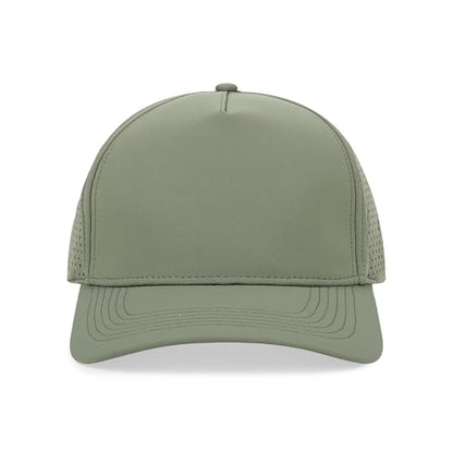 5 Panel Baseball Cap Quick Dry Mesh Snapback Hat for Women Men - color: Black+sagegreen+khaki