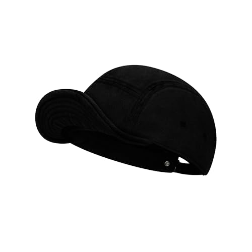 Clakllie Cotton 5 Panel Hats Hip Hop Short Brim Hats for Women Men Soft Golf Dad Hats Low Profile Trucker Cap with Adjustable - color: Cdus-bsad2514-solid Black