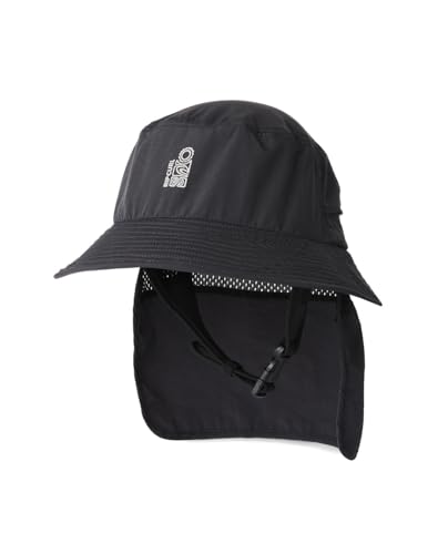 Rip Curl Men's UPF 50+ Quick Dry Surf Hat with Removable Neck Flap - color: Washed Black Search Series, size: X-Large