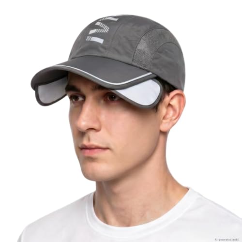 Retractable Brim Baseball Cap Sport Sun Visor Hat for Men Women - color: Gray