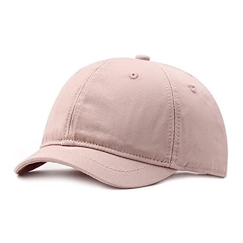Faringoto Men's Cotton Short Brim Baseball Cap Casual Peaked Cap Ladies Versatile Equestrian Sun Hat - color: 01-pink
