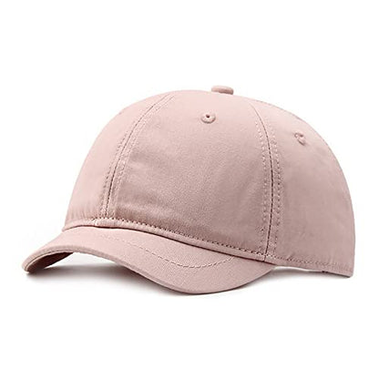 Faringoto Men's Cotton Short Brim Baseball Cap Casual Peaked Cap Ladies Versatile Equestrian Sun Hat - color: 01-pink