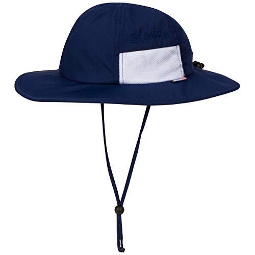 SwimZip UPF 50 Kids' Wide Brim Sun Hat, Sun Protection Hat - Baby & Toddler - color: Navy, size: 8-14 Years